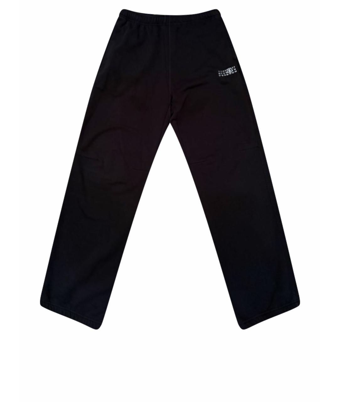 MM6 MAISON MARGIELA Черные хлопковые повседневные брюки, фото 1