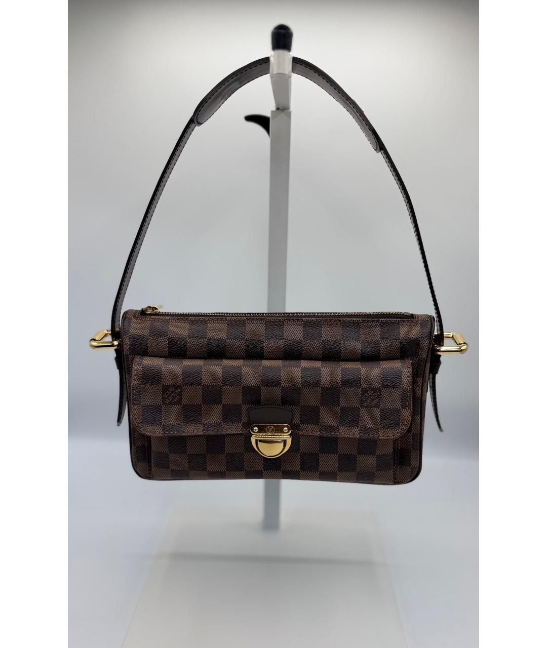 LOUIS VUITTON Коричневая канва сумка с короткими ручками, фото 4