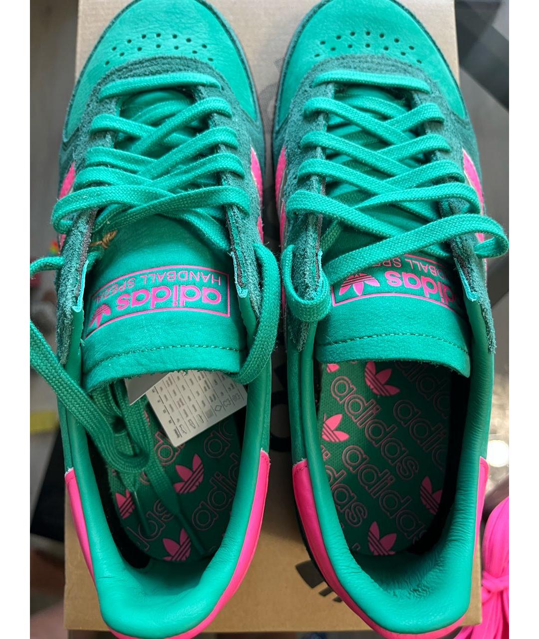 ADIDAS Зеленые замшевые кроссовки, фото 4