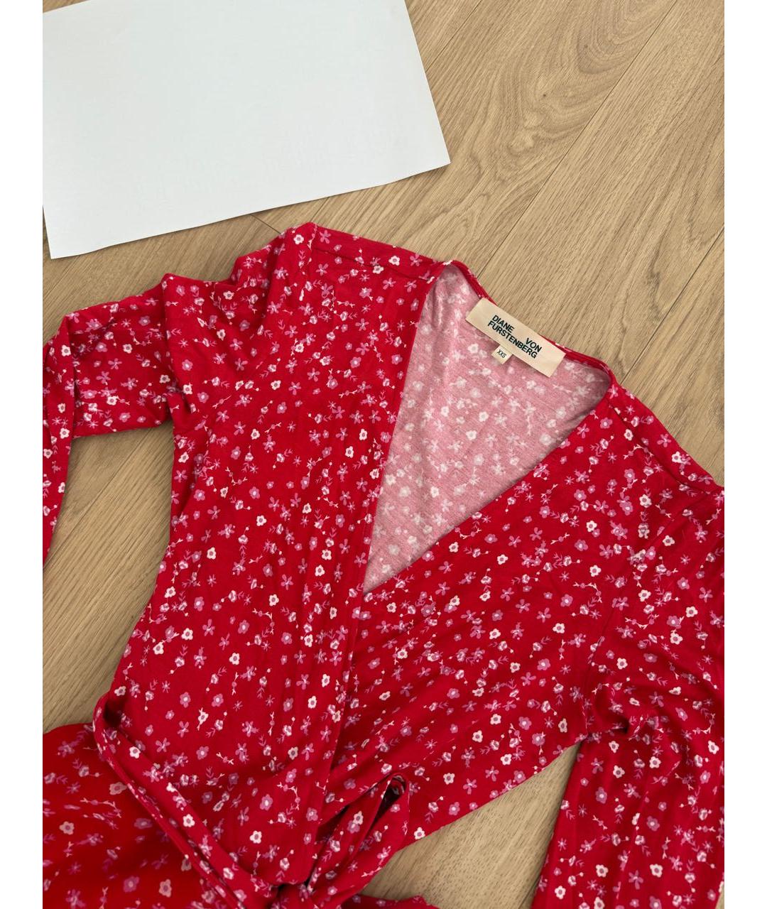 DIANE VON FURSTENBERG Красное вискозное повседневное платье, фото 2