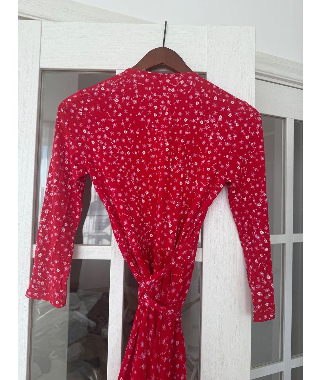 DIANE VON FURSTENBERG Красное вискозное повседневное платье, фото 3