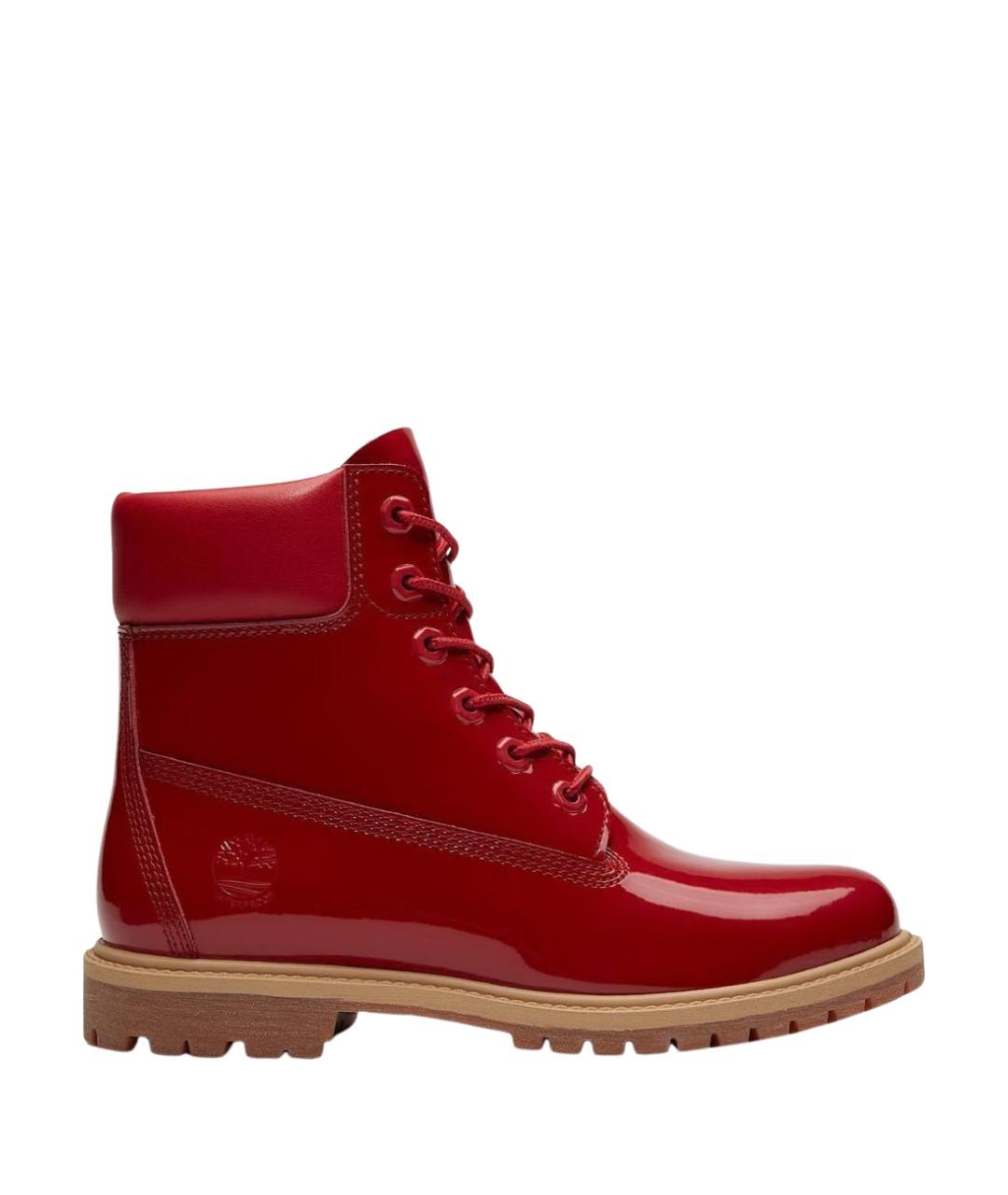 TIMBERLAND Красные ботинки из лакированной кожи, фото 1