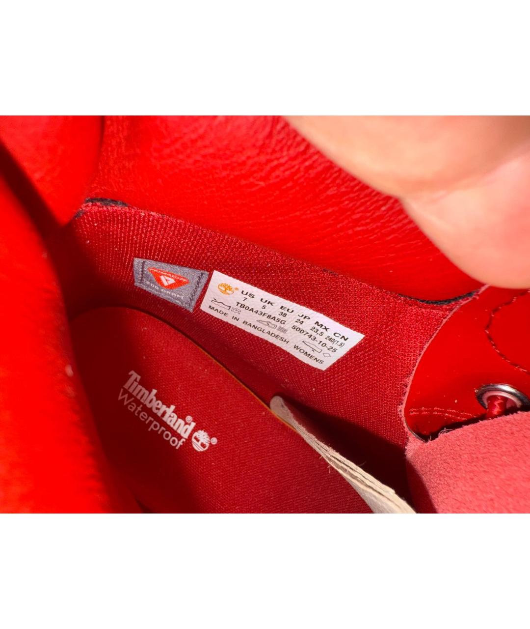 TIMBERLAND Красные ботинки из лакированной кожи, фото 6