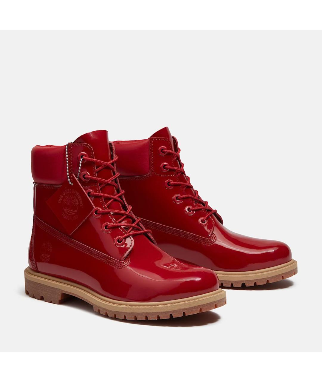 TIMBERLAND Красные ботинки из лакированной кожи, фото 8