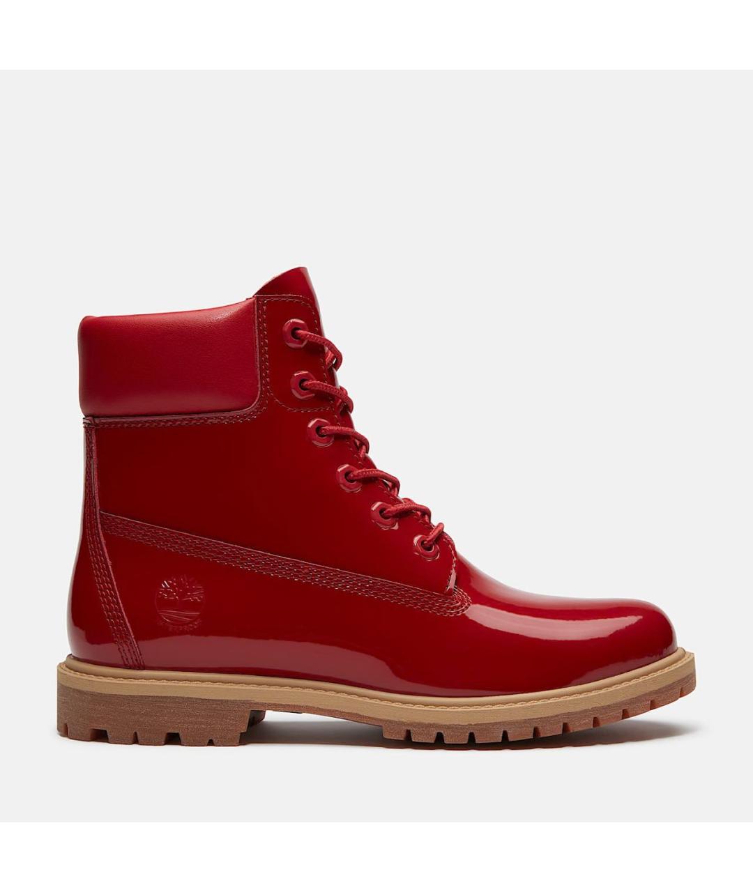 TIMBERLAND Красные ботинки из лакированной кожи, фото 9
