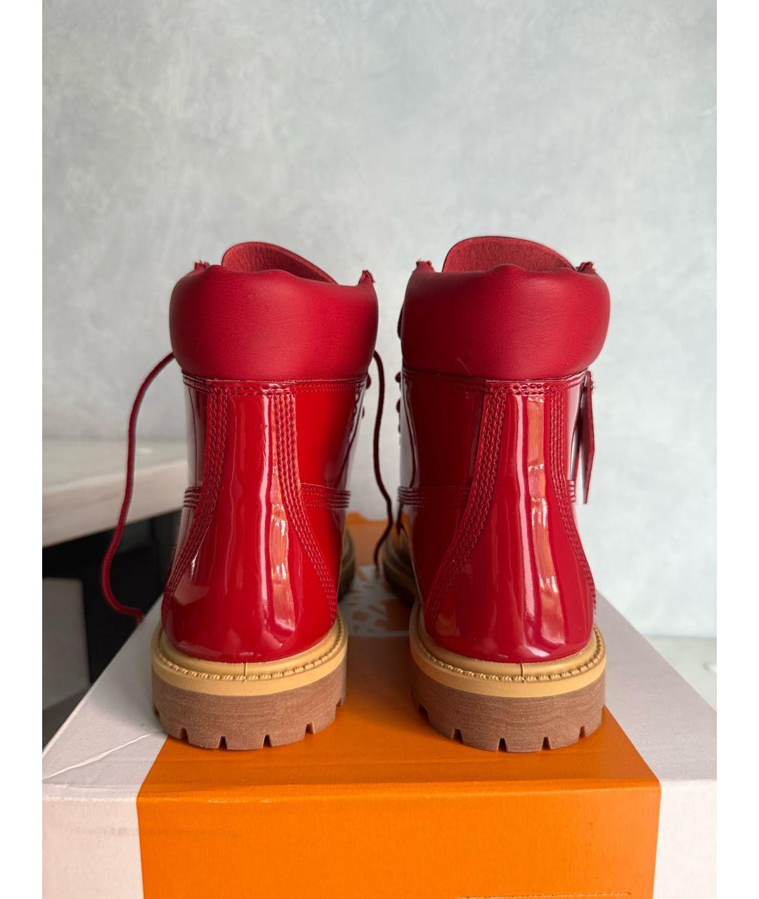 TIMBERLAND Красные ботинки из лакированной кожи, фото 4