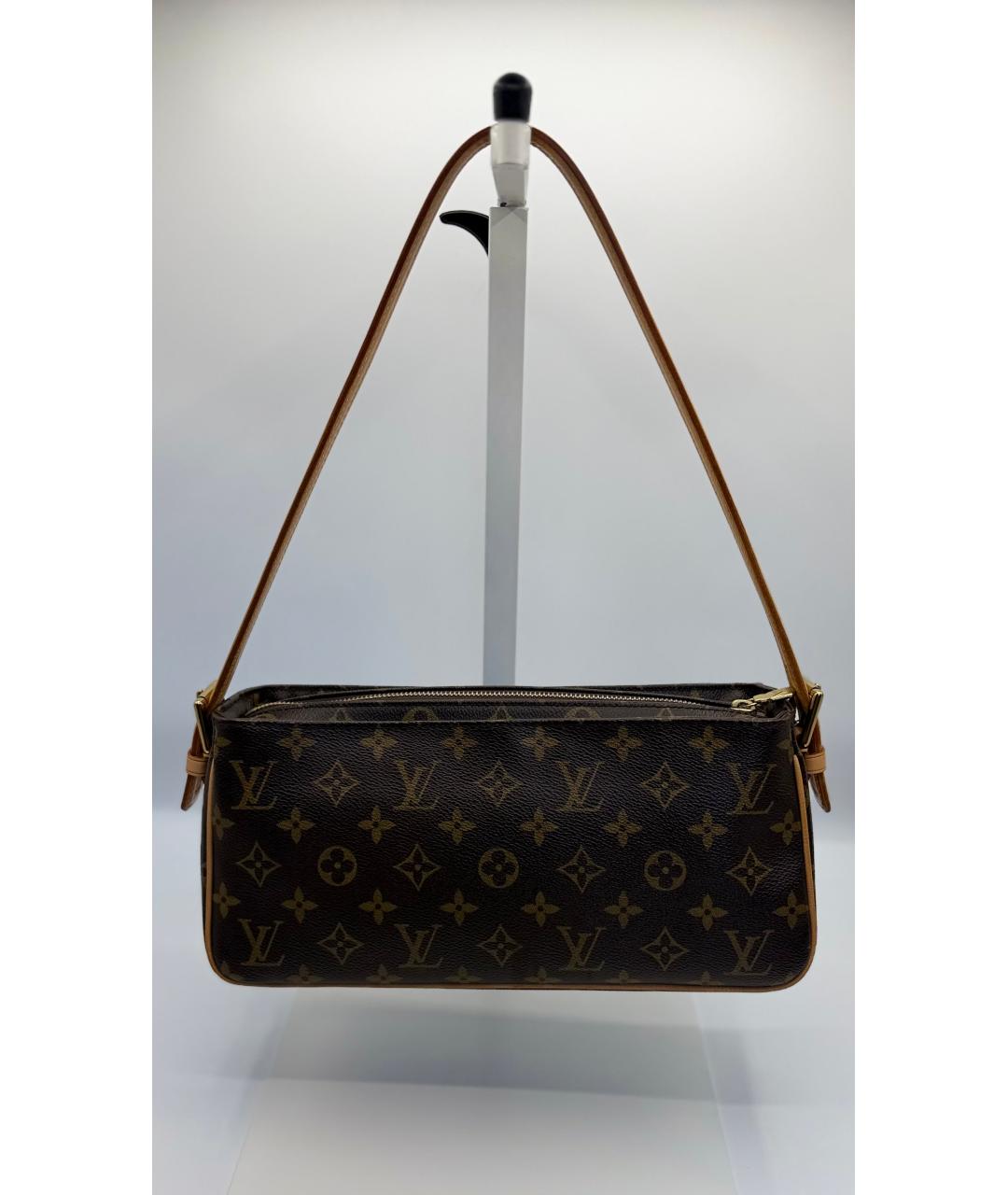 LOUIS VUITTON Коричневая канва сумка через плечо, фото 4