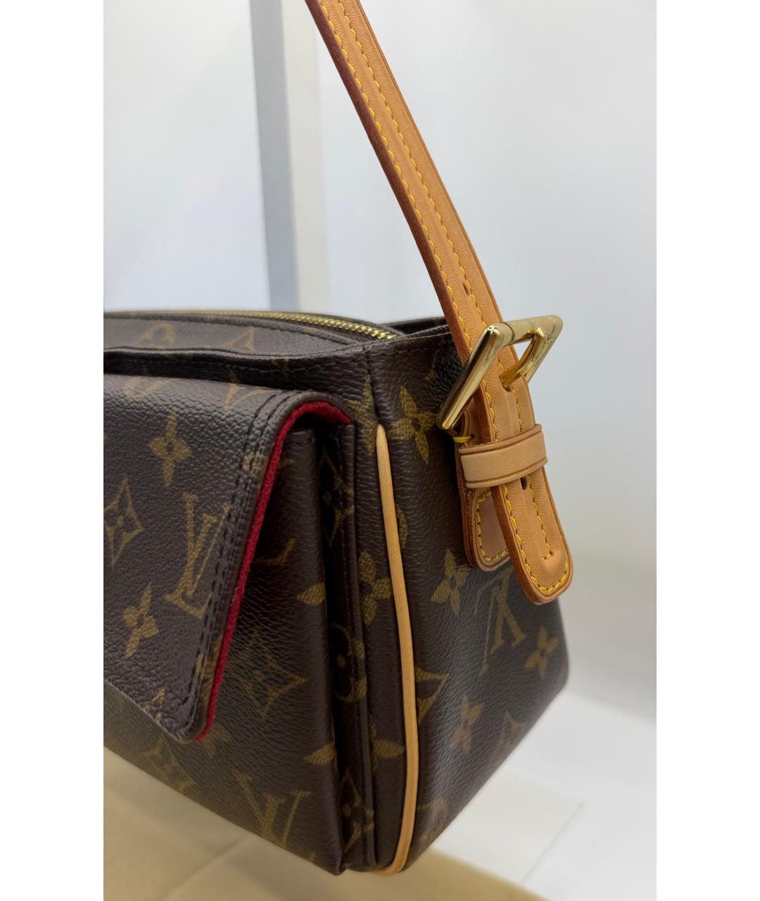 LOUIS VUITTON Коричневая канва сумка через плечо, фото 3