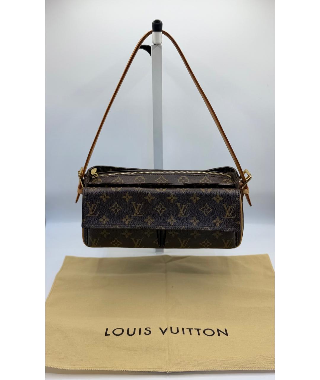 LOUIS VUITTON Коричневая канва сумка через плечо, фото 10
