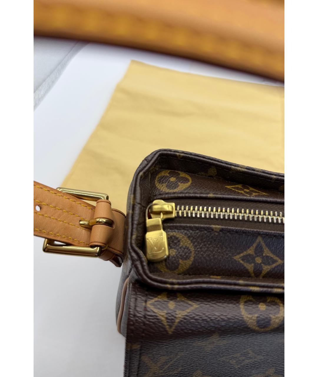 LOUIS VUITTON Коричневая канва сумка через плечо, фото 8