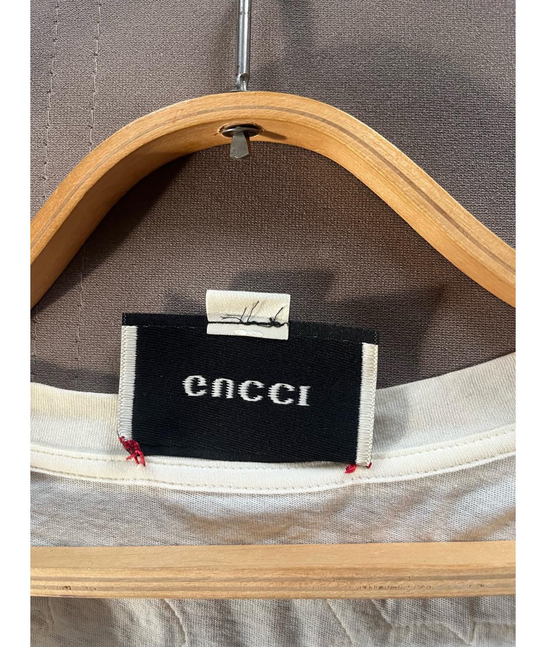 GUCCI Белая хлопковая футболка, фото 3