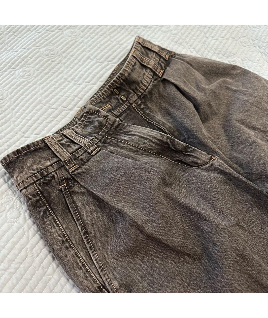 BRUNELLO CUCINELLI Антрацитовые хлопковые джинсы слим, фото 7