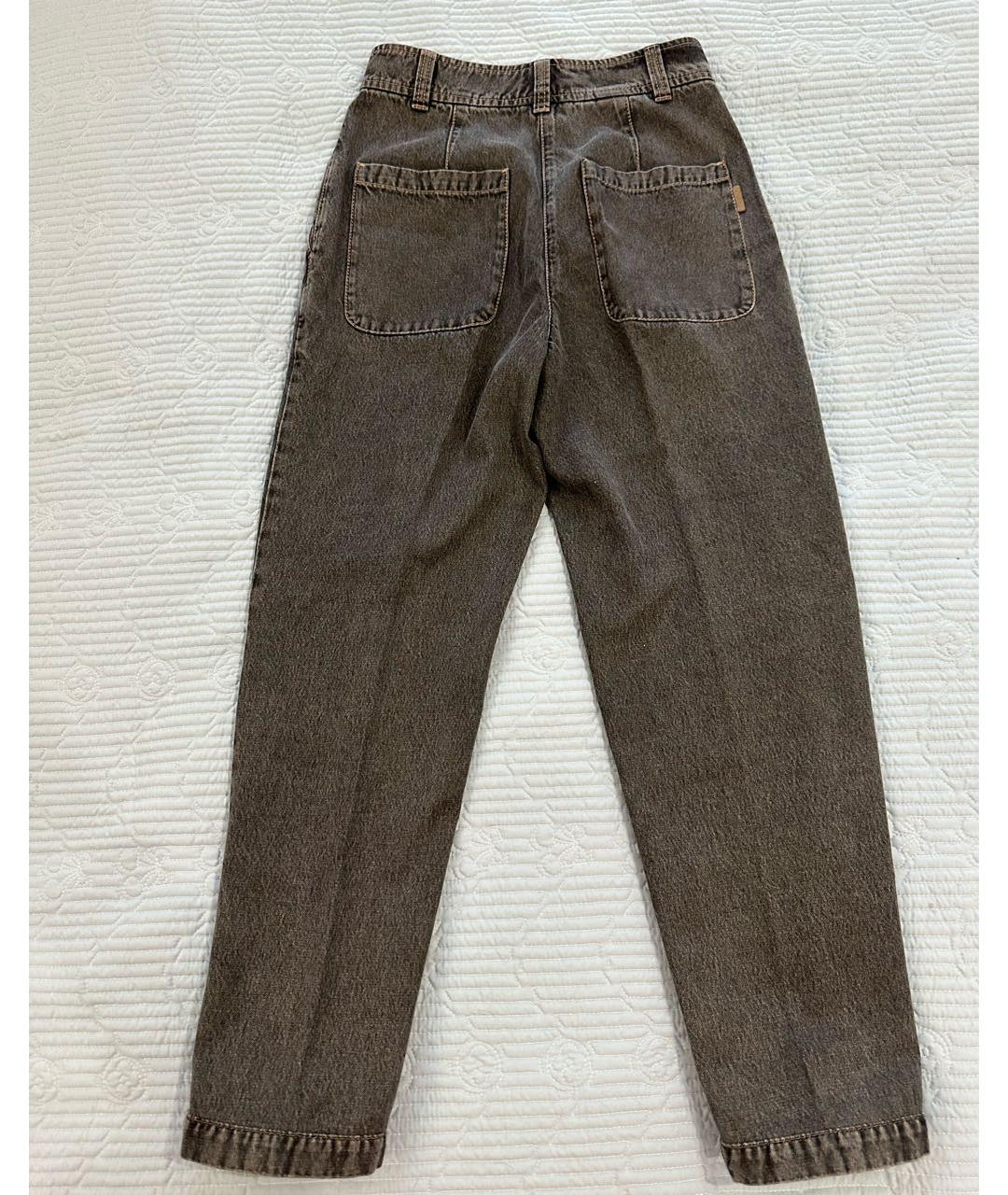 BRUNELLO CUCINELLI Антрацитовые хлопковые джинсы слим, фото 2