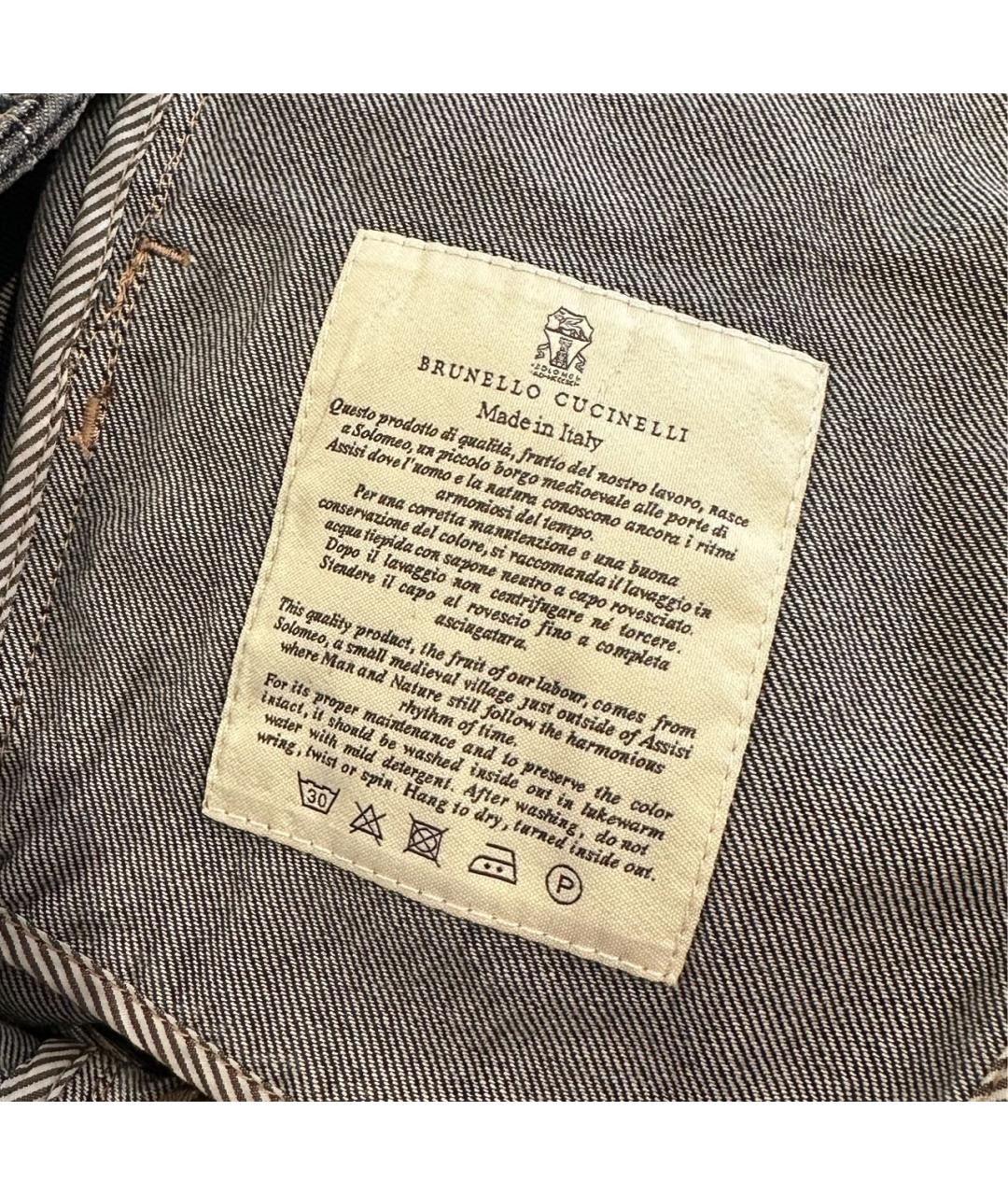 BRUNELLO CUCINELLI Антрацитовые хлопковые джинсы слим, фото 8
