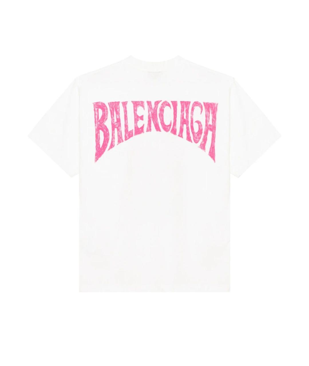 BALENCIAGA Белая хлопковая футболка, фото 2