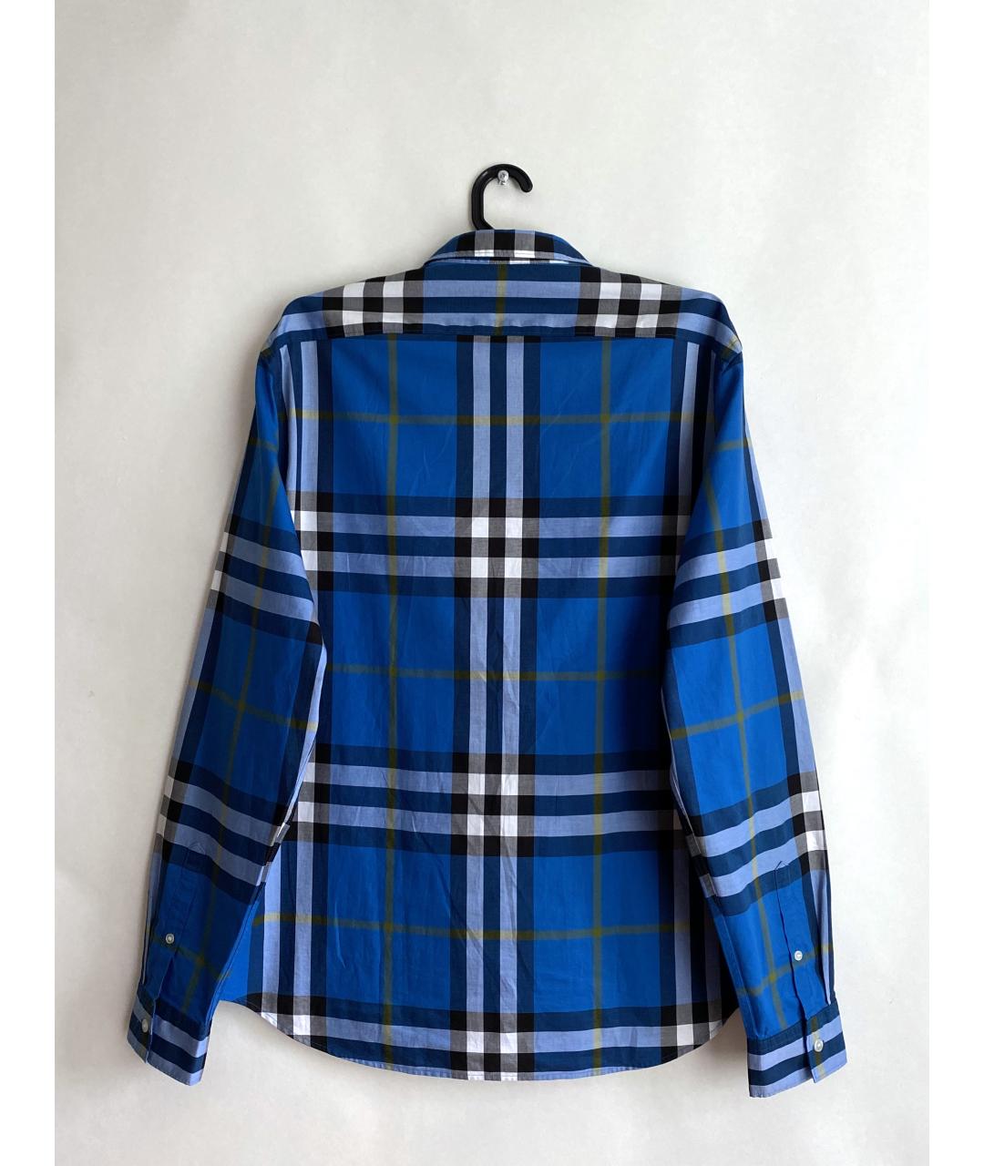 BURBERRY Синяя хлопковая кэжуал рубашка, фото 2