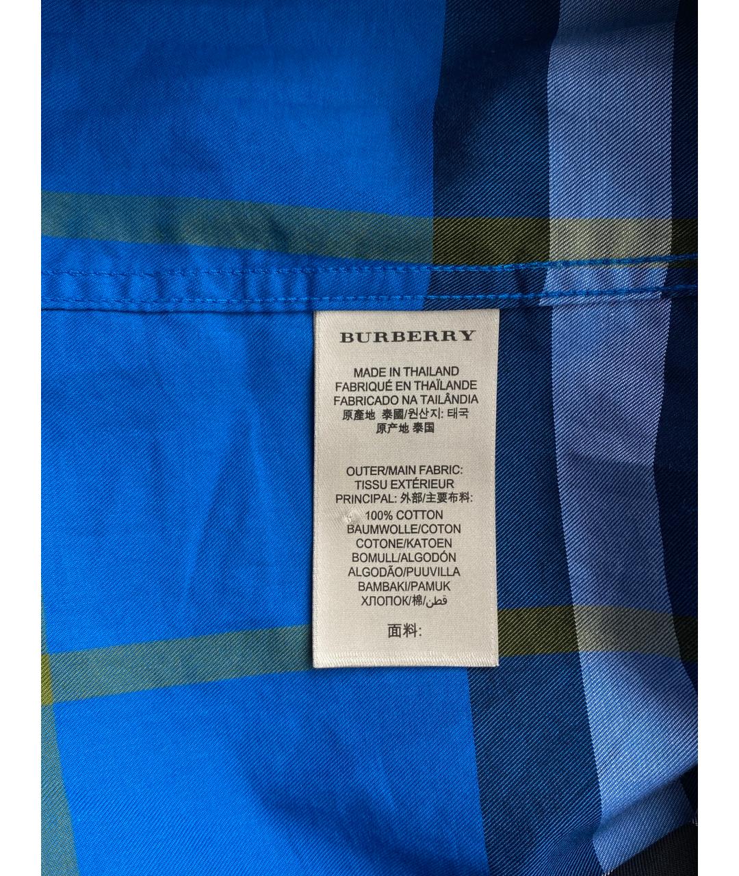 BURBERRY Синяя хлопковая кэжуал рубашка, фото 9