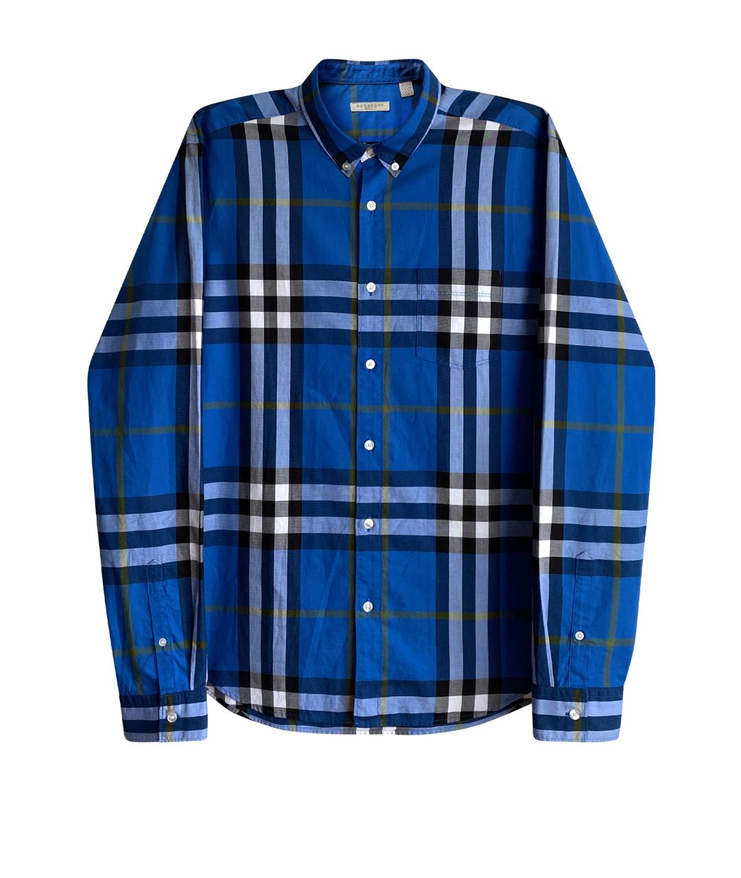BURBERRY Синяя хлопковая кэжуал рубашка, фото 1