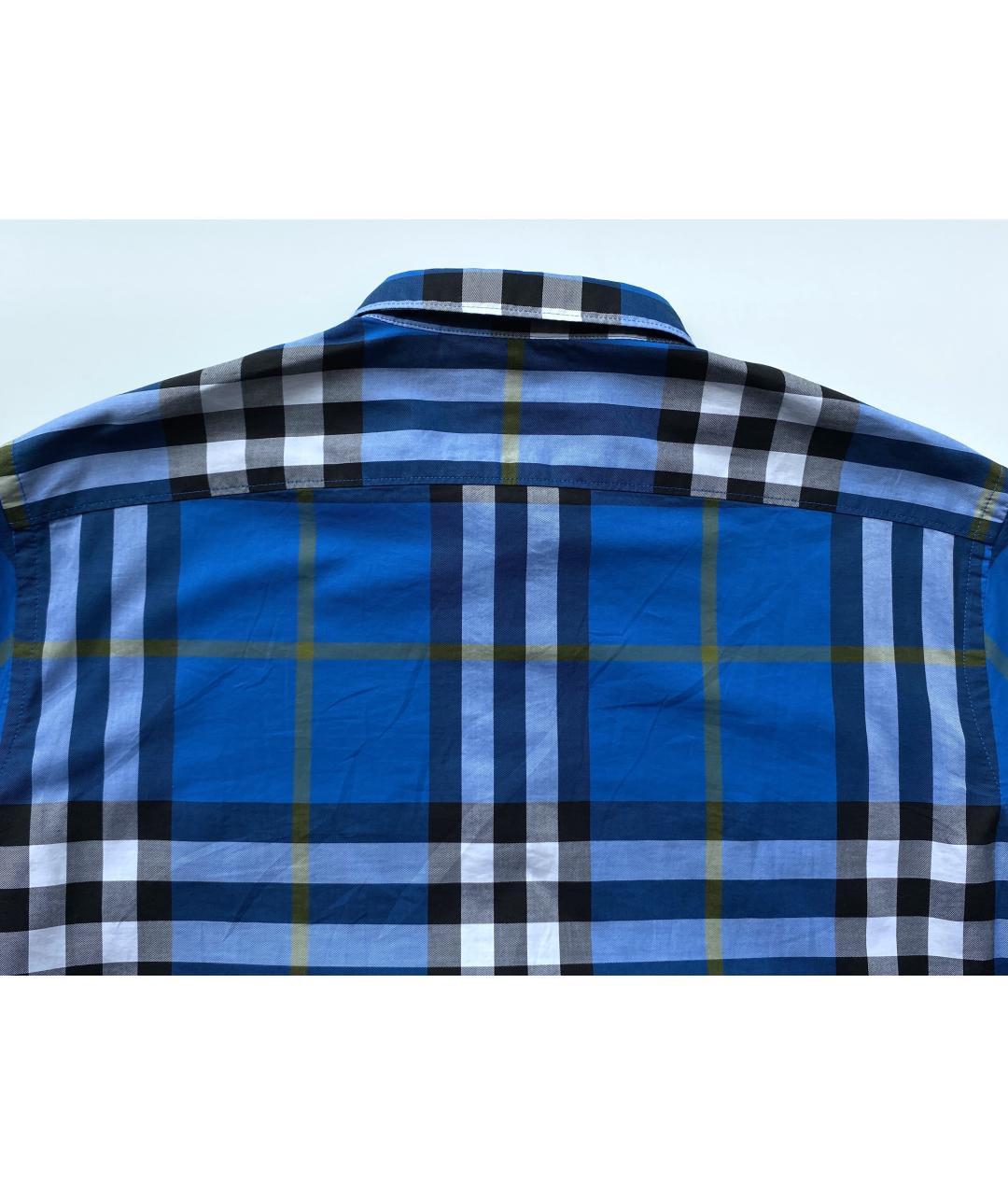 BURBERRY Синяя хлопковая кэжуал рубашка, фото 4
