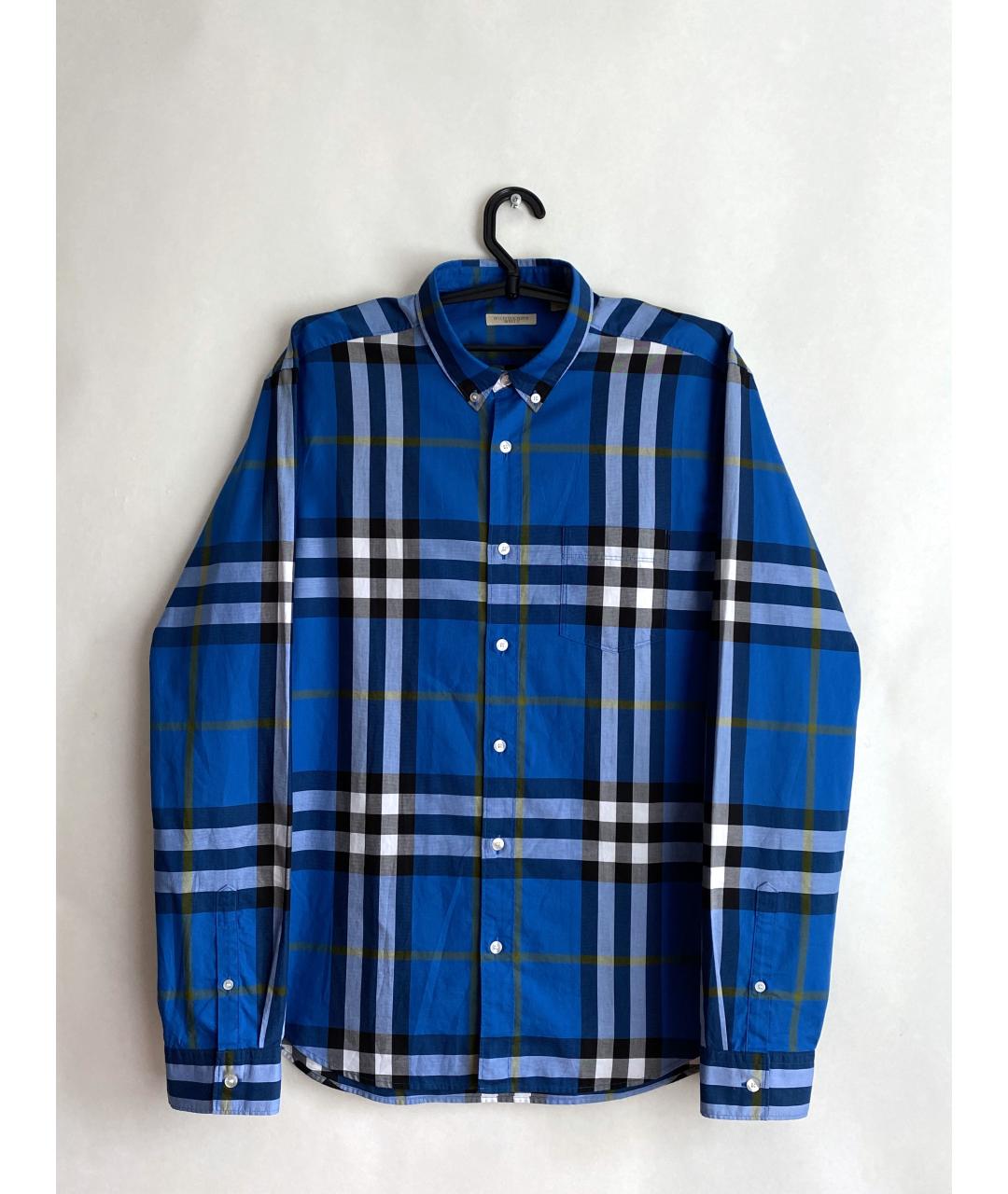 BURBERRY Синяя хлопковая кэжуал рубашка, фото 10