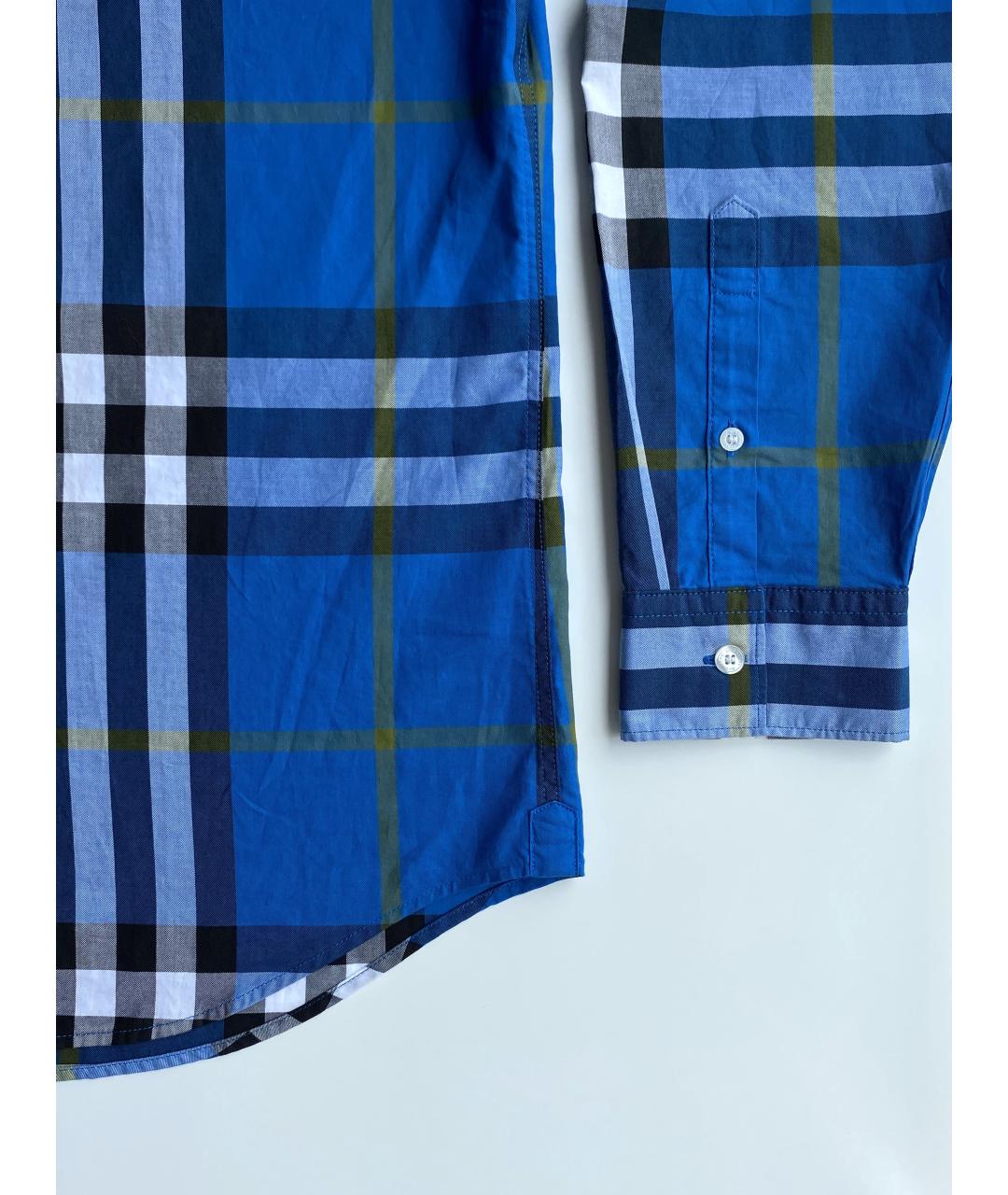BURBERRY Синяя хлопковая кэжуал рубашка, фото 8