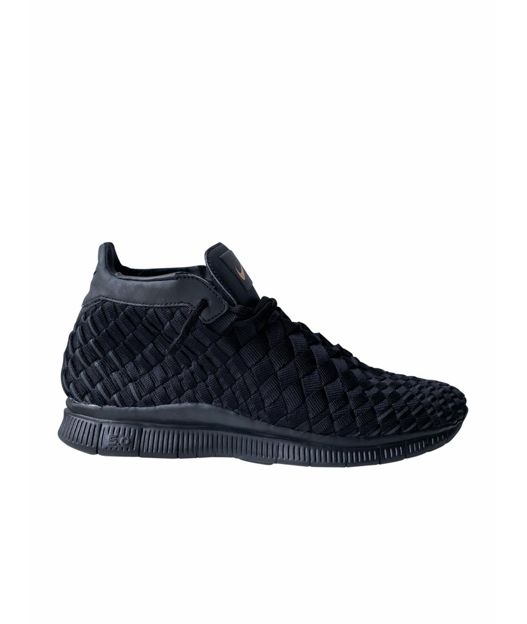 NIKE Черные текстильные высокие кроссовки / кеды, фото 1