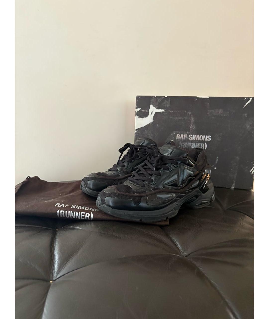 RAF SIMONS Черные текстильные низкие кроссовки / кеды, фото 2