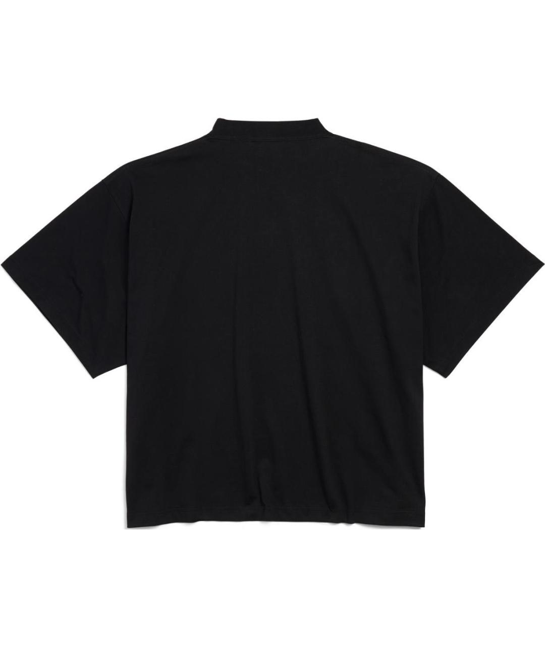 BALENCIAGA Черная хлопковая футболка, фото 2