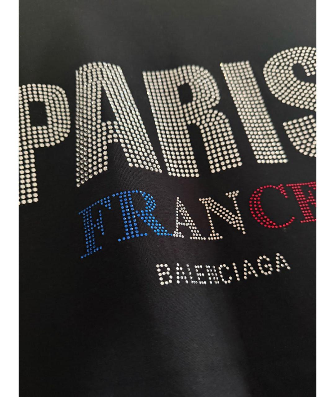 BALENCIAGA Черная хлопковая футболка, фото 4