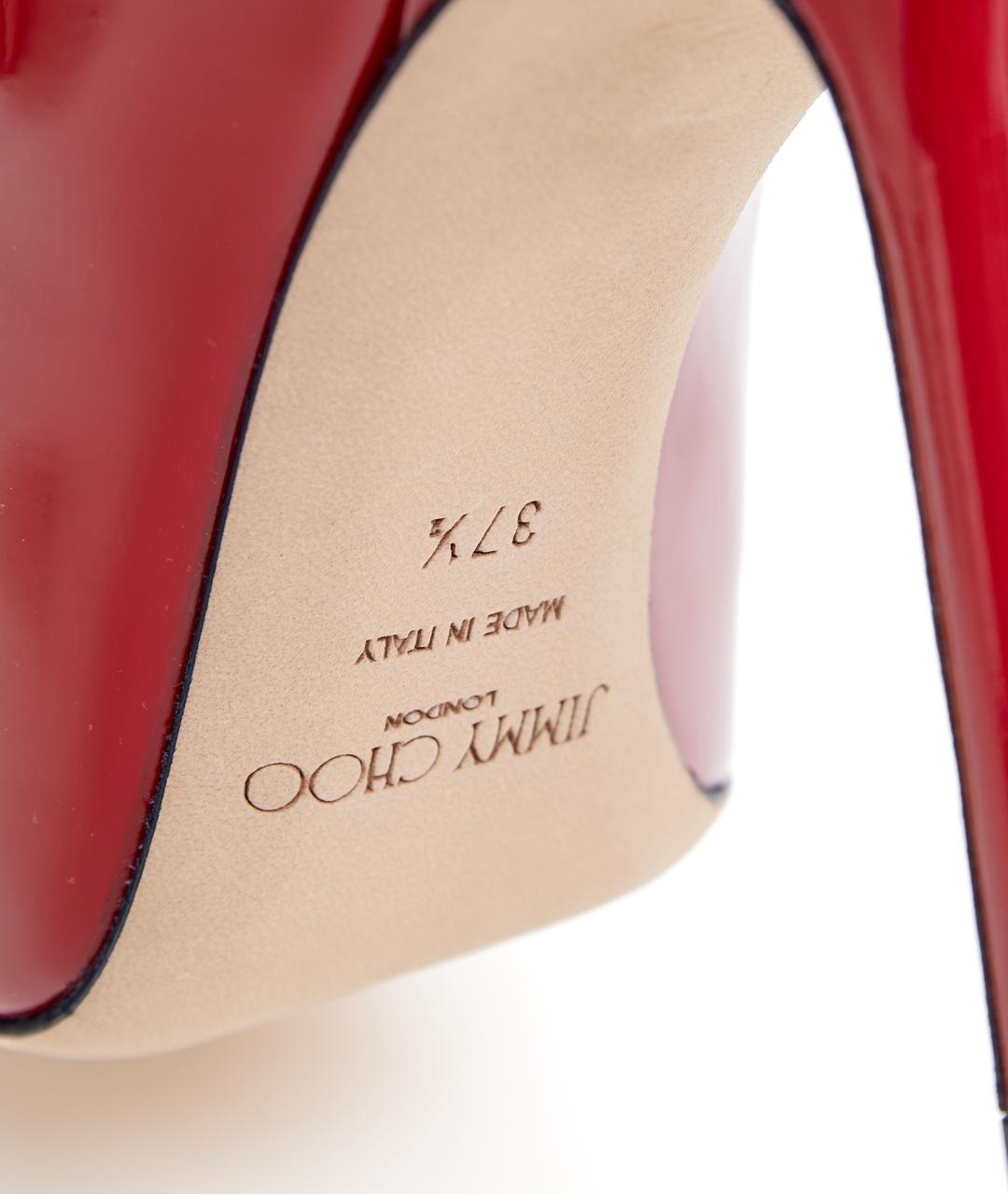 JIMMY CHOO Красные кожаные туфли, фото 6