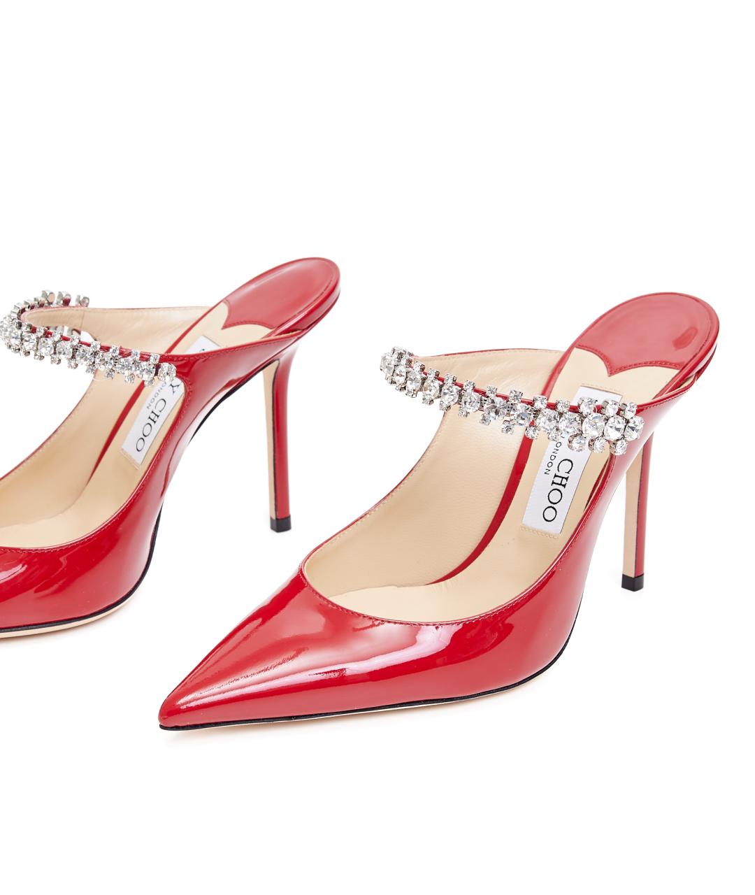 JIMMY CHOO Красные кожаные туфли, фото 3