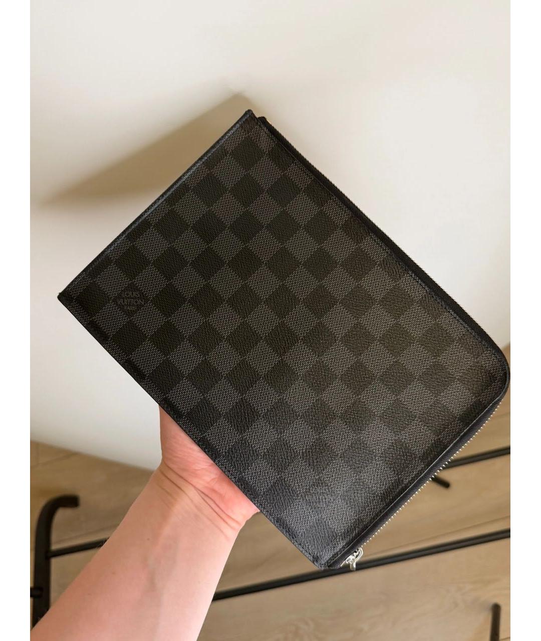 LOUIS VUITTON Темно-синяя канва папка для документов, фото 3