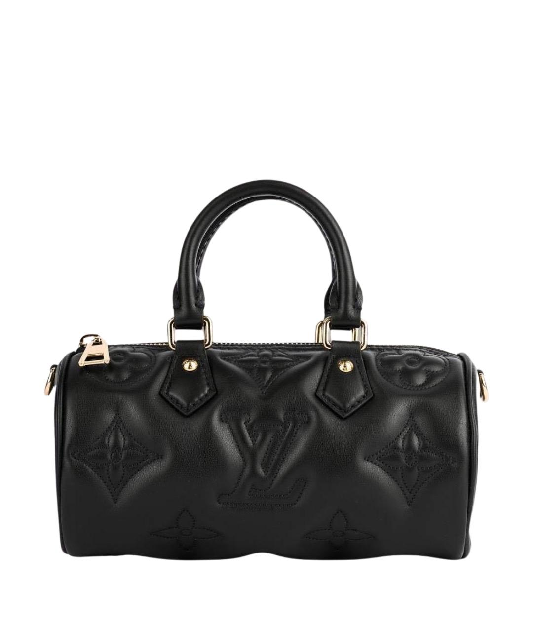LOUIS VUITTON Черная кожаная сумка с короткими ручками, фото 1