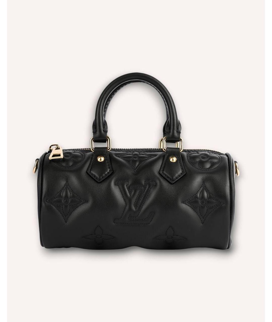 LOUIS VUITTON Черная кожаная сумка с короткими ручками, фото 8