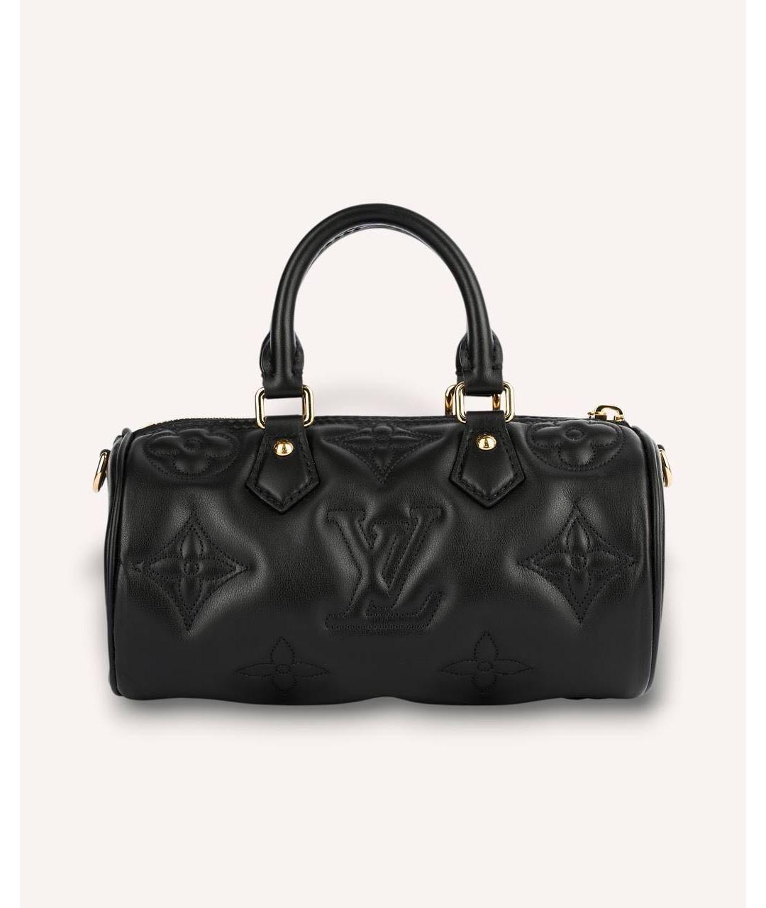LOUIS VUITTON Черная кожаная сумка с короткими ручками, фото 2