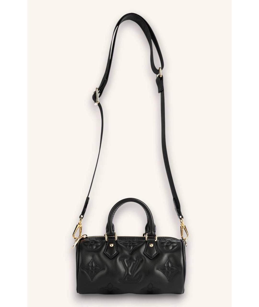 LOUIS VUITTON Черная кожаная сумка с короткими ручками, фото 7