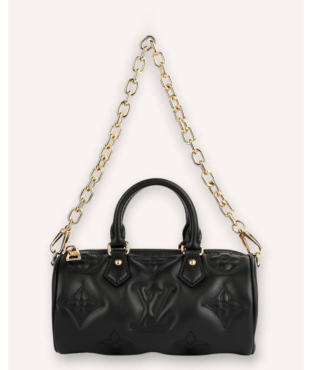 LOUIS VUITTON Черная кожаная сумка с короткими ручками, фото 5