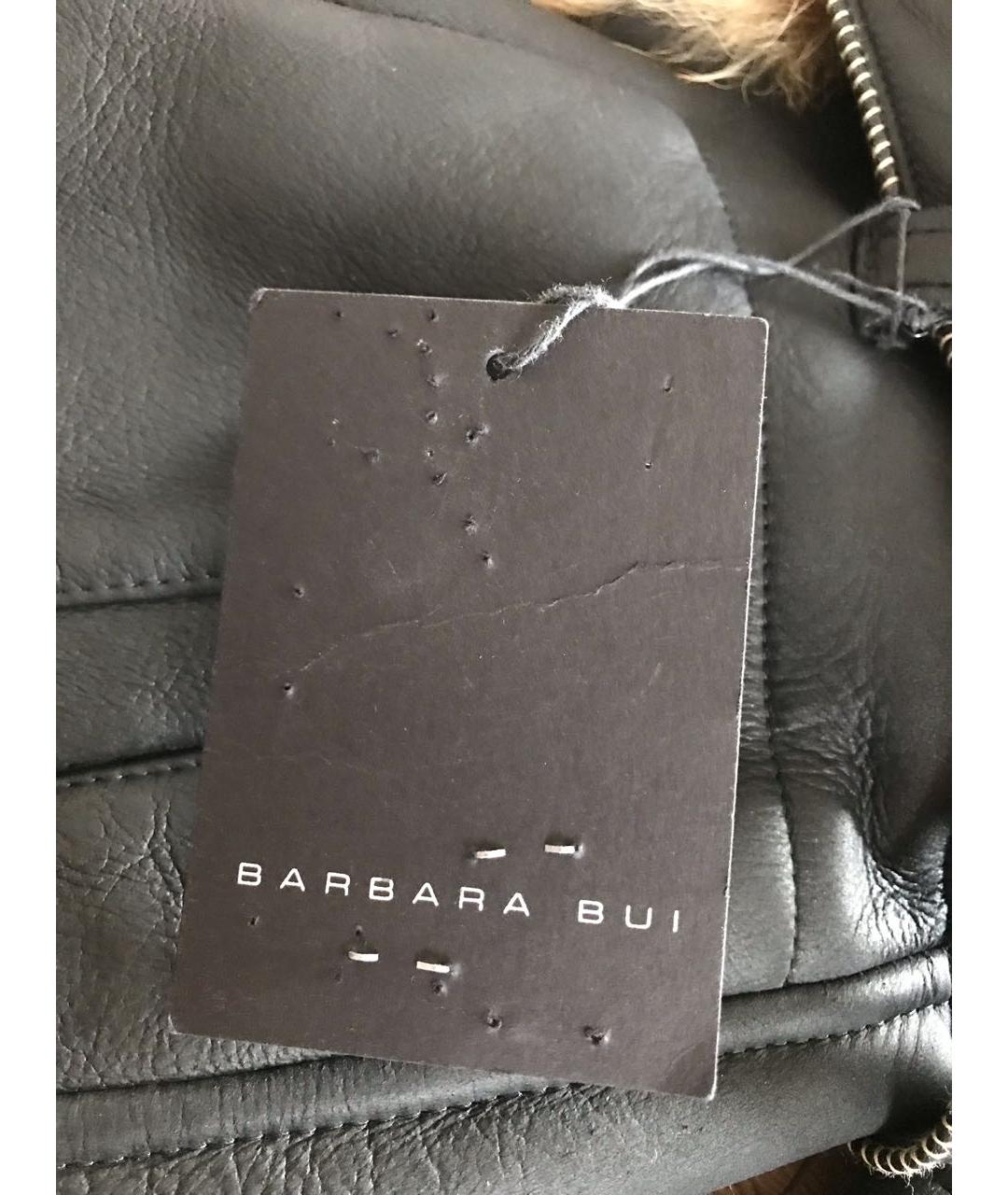 BARBARA BUI Черная кожаная дубленка, фото 8