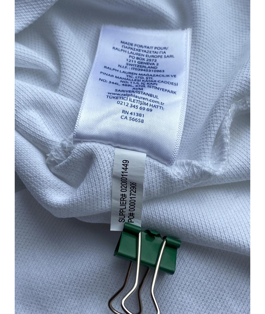 POLO RALPH LAUREN Белое хлопковое поло с коротким рукавом, фото 8