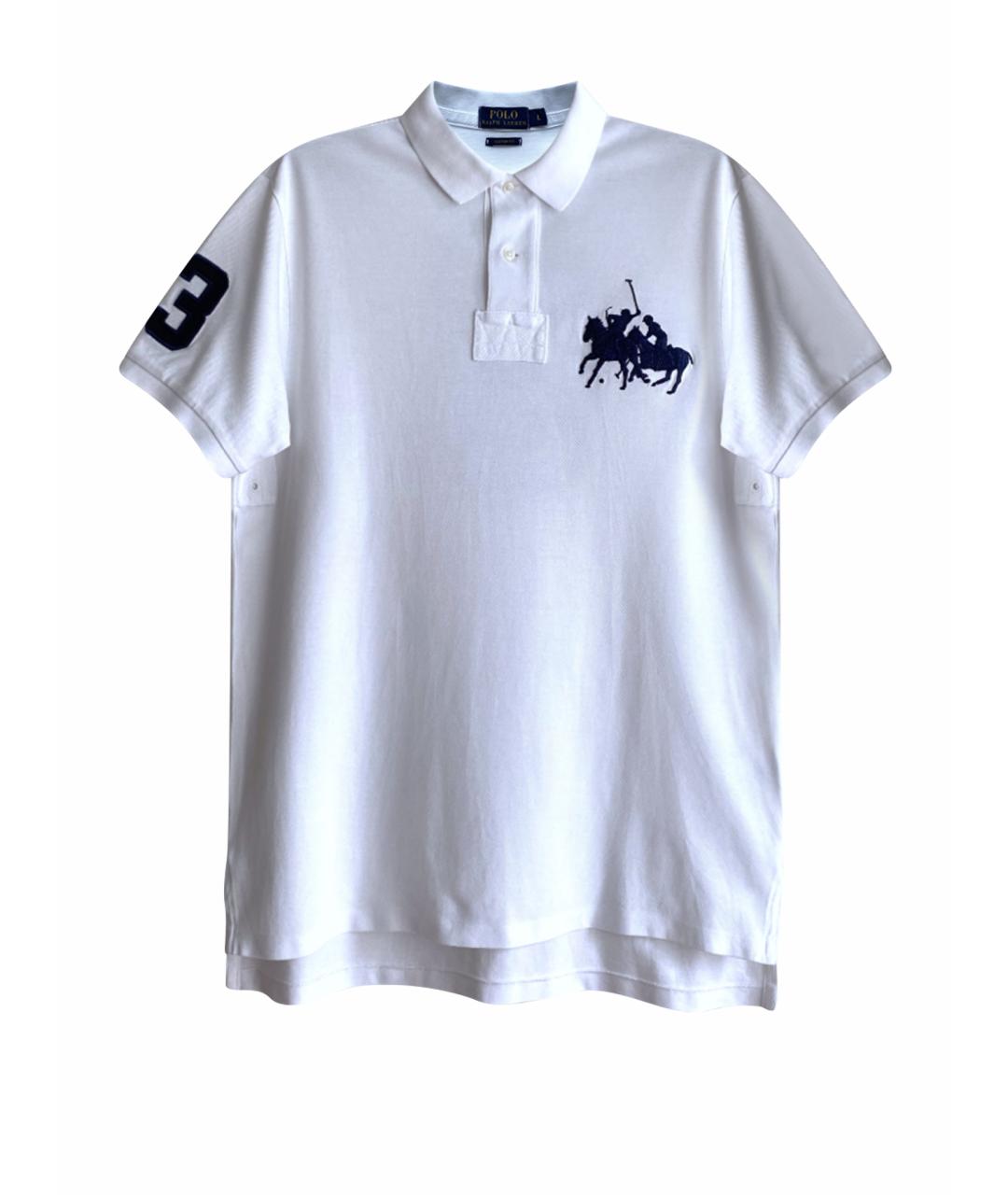POLO RALPH LAUREN Белое хлопковое поло с коротким рукавом, фото 1