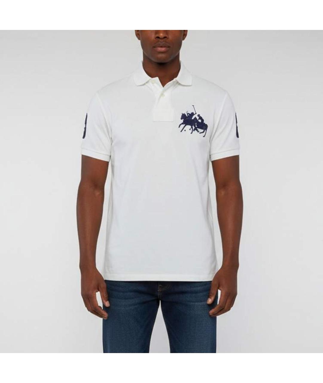 POLO RALPH LAUREN Белое хлопковое поло с коротким рукавом, фото 9