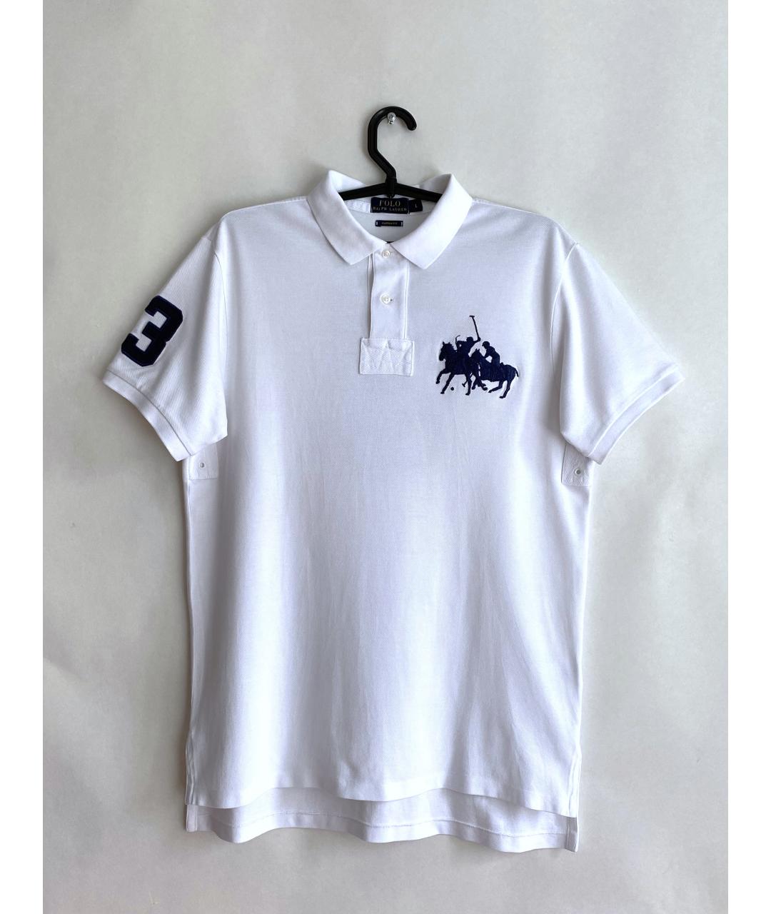POLO RALPH LAUREN Белое хлопковое поло с коротким рукавом, фото 10