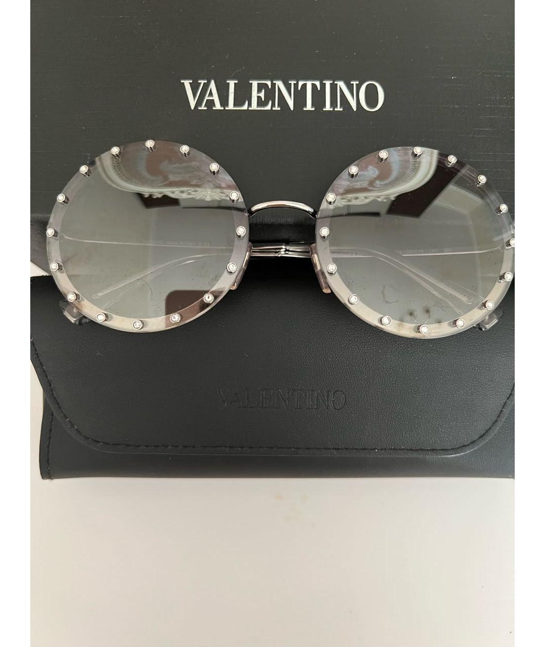 VALENTINO Серебряные металлические солнцезащитные очки, фото 4