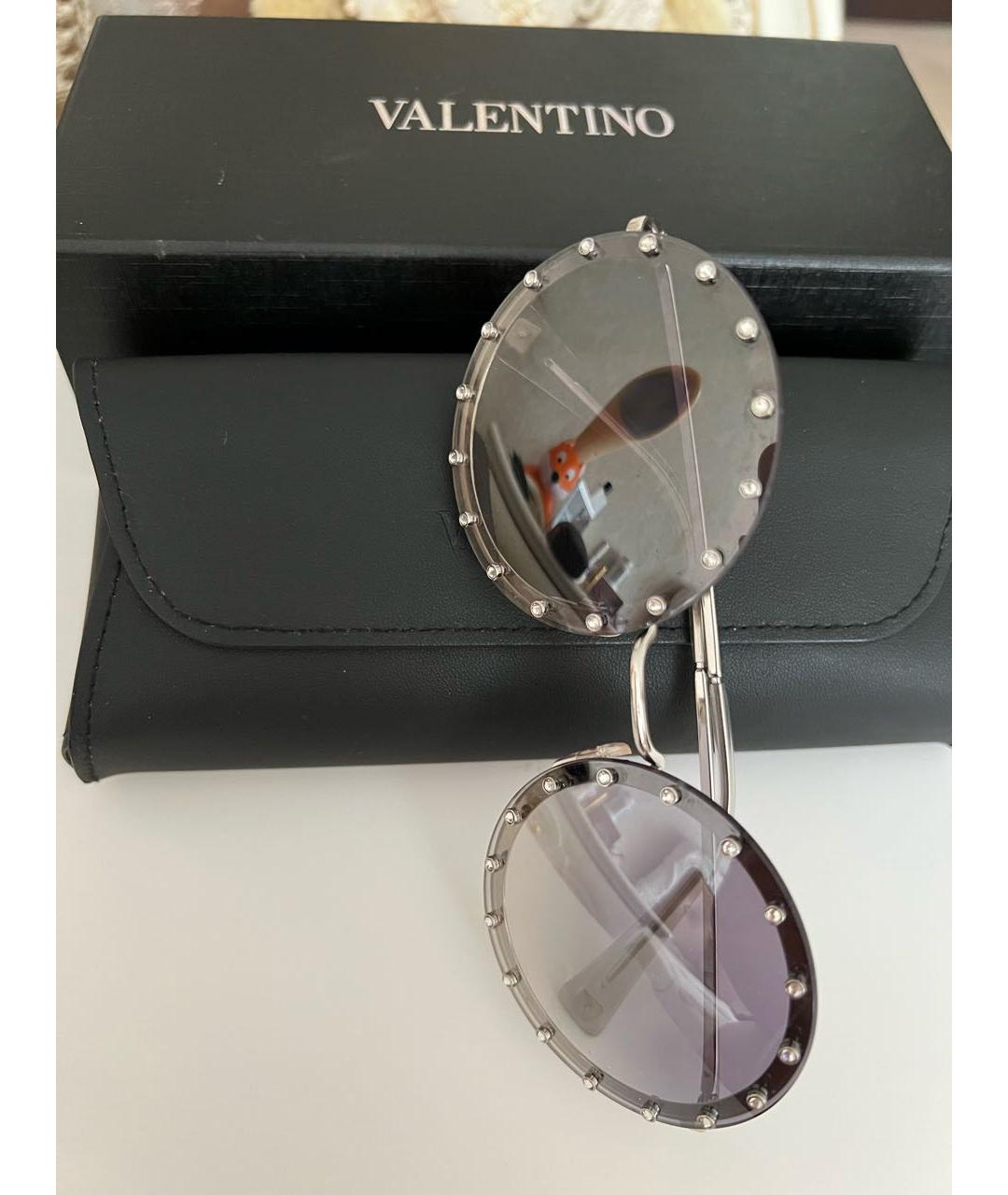VALENTINO Серебряные металлические солнцезащитные очки, фото 7