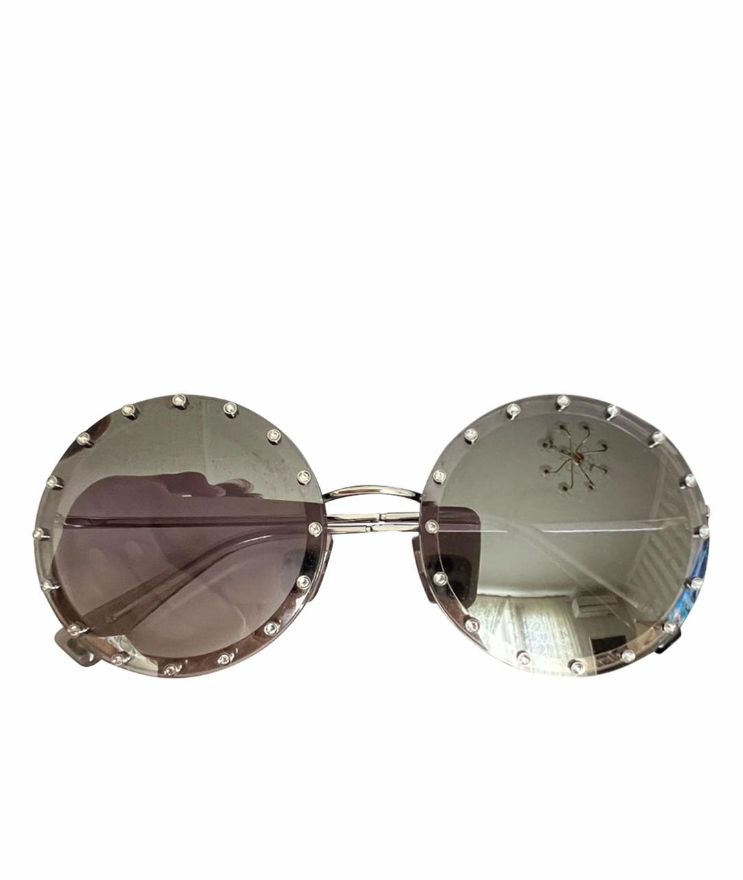 VALENTINO Серебряные металлические солнцезащитные очки, фото 1