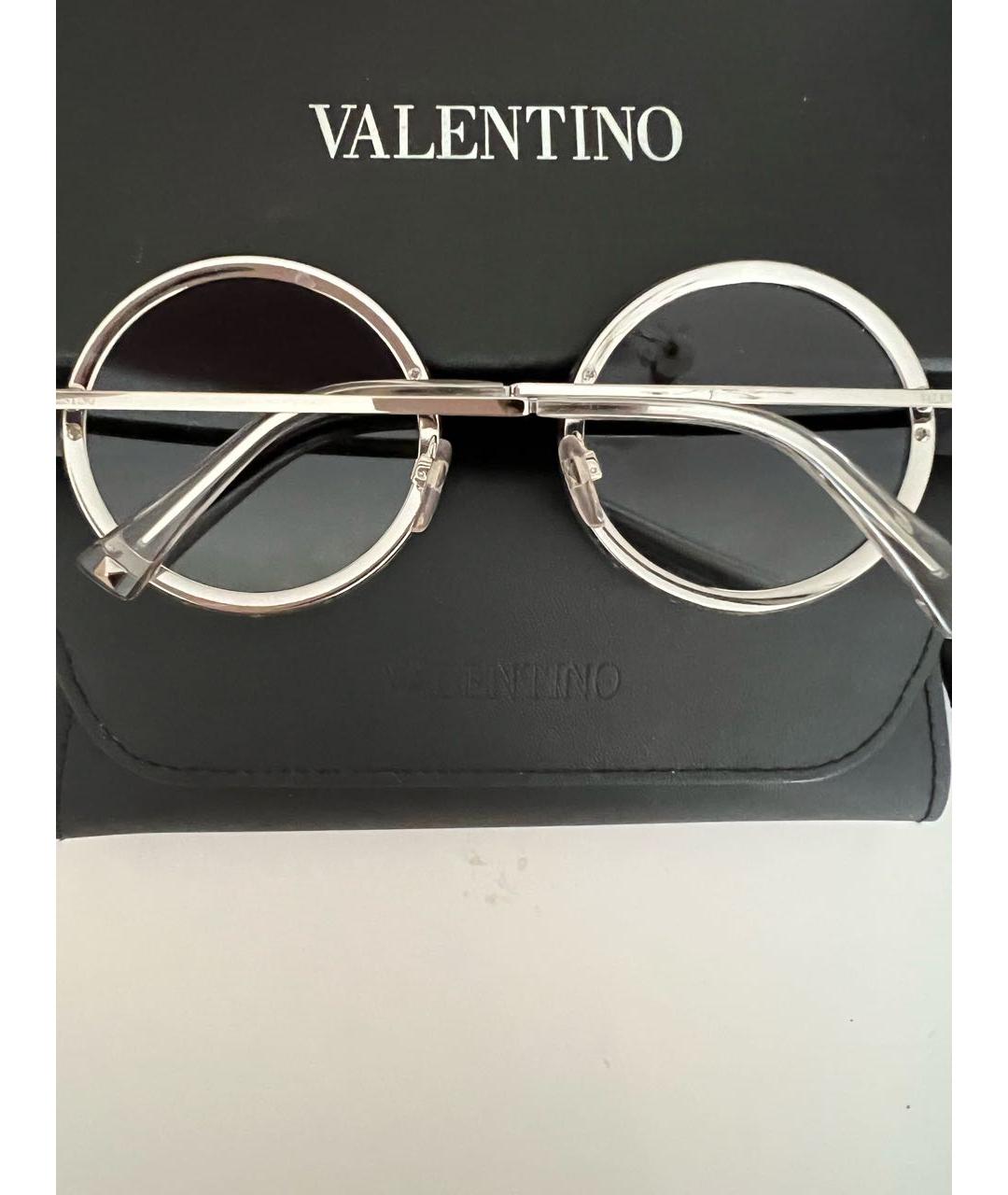 VALENTINO Серебряные металлические солнцезащитные очки, фото 2
