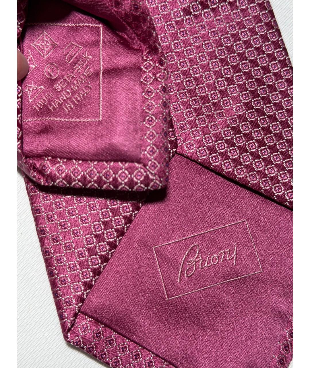 BRIONI Бордовый шелковый галстук, фото 6