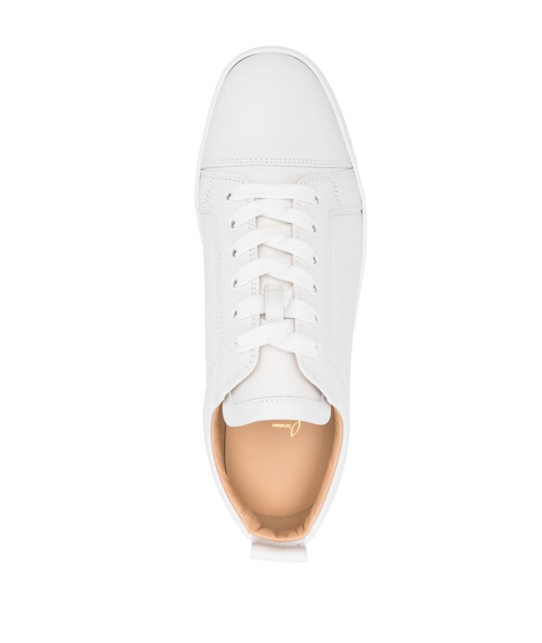 CHRISTIAN LOUBOUTIN Белые кожаные низкие кроссовки / кеды, фото 3