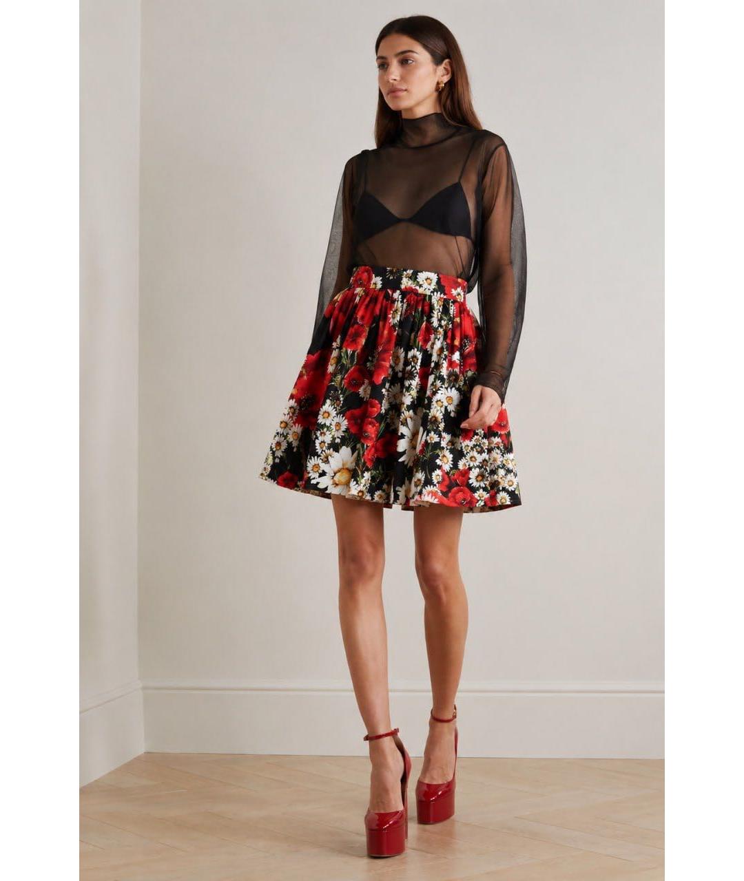 DOLCE&GABBANA Мульти хлопковая юбка мини, фото 2