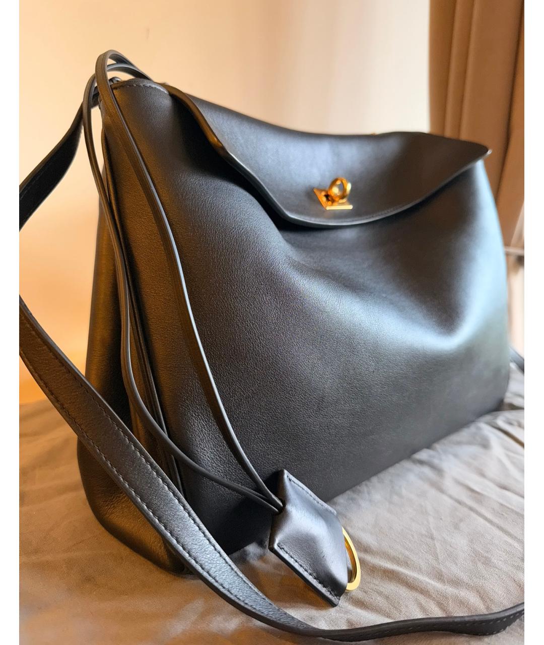 BALENCIAGA Черная кожаная сумка через плечо, фото 2